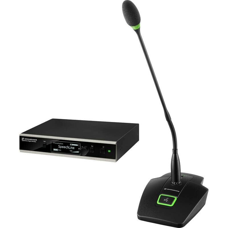 Sennheiser SpeechLine Digital Wireless Microphone Set with 153-S DW Stand, MEG 14-40-L-II B Microphone, and DW Receiver (US)
#SESLTS153GNL MFR #SL TS 153 GN-L SET DW-4 US