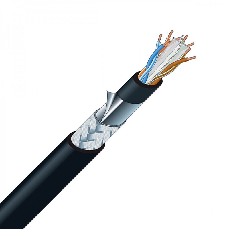 [RJC6A-4P-SFM 100METER BLACK CAT6A FLEX STP (SF/UTP) CABLE] RJC6A-4P-SFM BLACK CAT6A FLEX STP (SF/UTP) CABLE (PER FOOT)