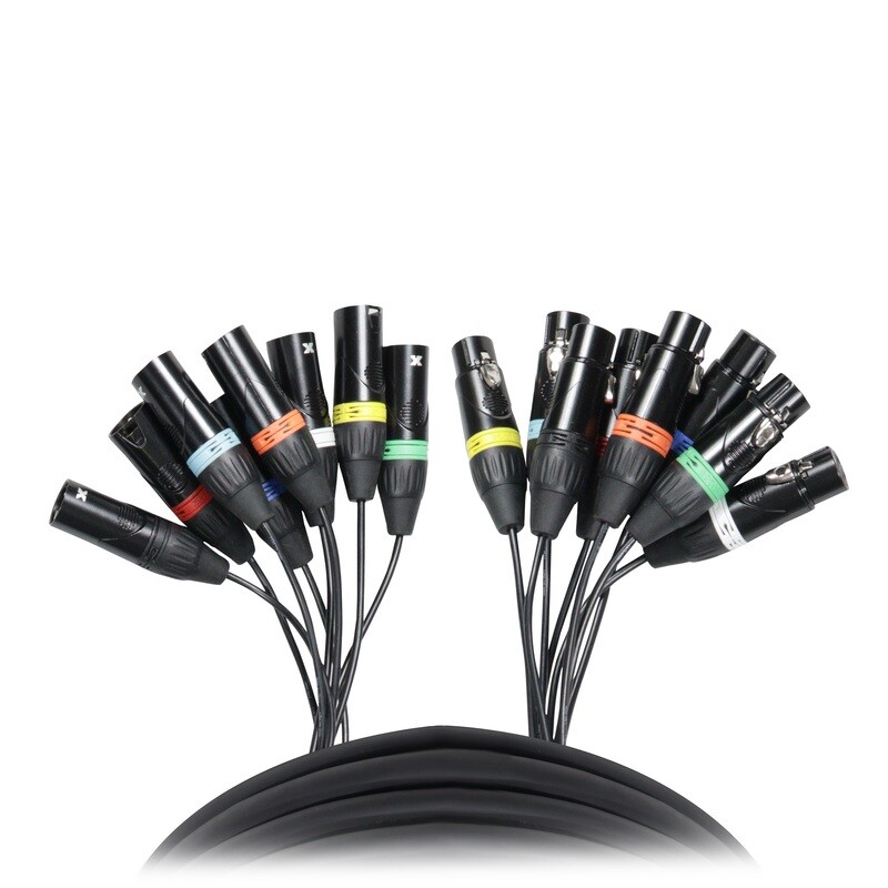 ProX XC-8XLR10 8 Ft. 8-Channel XLR3-F to XLR3-M Balanced Snake Cable